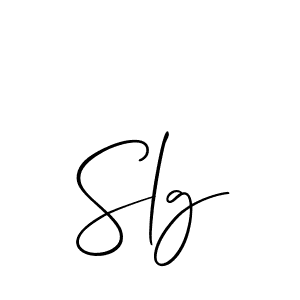 Make a beautiful signature design for name Slg. With this signature (Allison_Script) style, you can create a handwritten signature for free. Slg signature style 2 images and pictures png