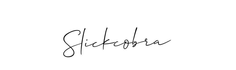 Use a signature maker to create a handwritten signature online. With this signature software, you can design (Allison_Script) your own signature for name Slickcobra. Slickcobra signature style 2 images and pictures png