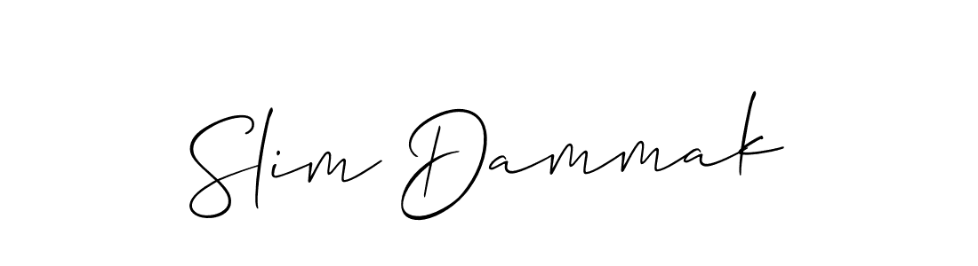 Also You can easily find your signature by using the search form. We will create Slim Dammak name handwritten signature images for you free of cost using Allison_Script sign style. Slim Dammak signature style 2 images and pictures png