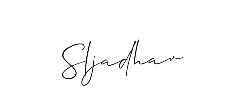 Also You can easily find your signature by using the search form. We will create Sljadhav name handwritten signature images for you free of cost using Allison_Script sign style. Sljadhav signature style 2 images and pictures png