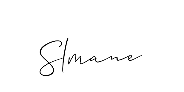 Design your own signature with our free online signature maker. With this signature software, you can create a handwritten (Allison_Script) signature for name Slmane. Slmane signature style 2 images and pictures png