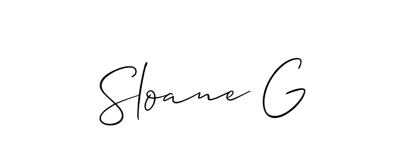 Make a beautiful signature design for name Sloane G. With this signature (Allison_Script) style, you can create a handwritten signature for free. Sloane G signature style 2 images and pictures png