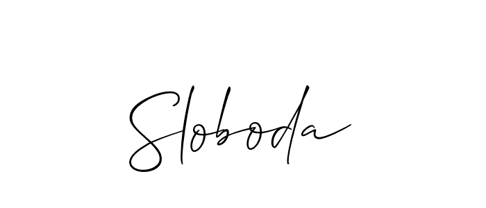 Design your own signature with our free online signature maker. With this signature software, you can create a handwritten (Allison_Script) signature for name Sloboda. Sloboda signature style 2 images and pictures png