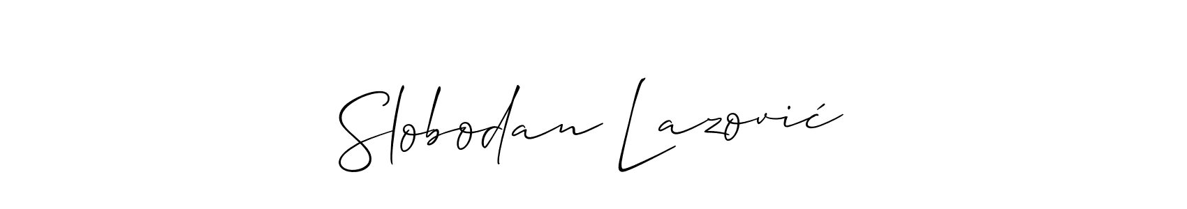 This is the best signature style for the Slobodan Lazović name. Also you like these signature font (Allison_Script). Mix name signature. Slobodan Lazović signature style 2 images and pictures png