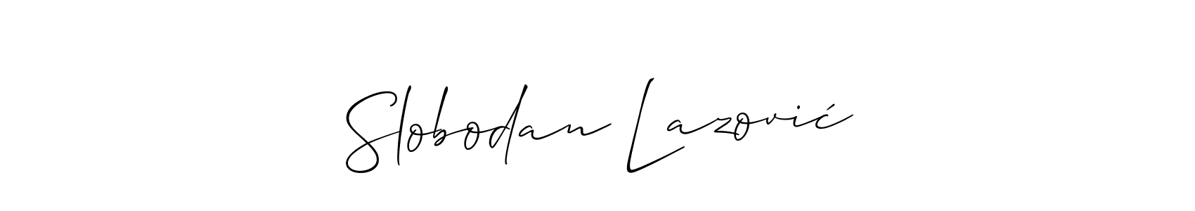How to Draw Slobodan Lazović signature style? Allison_Script is a latest design signature styles for name Slobodan Lazović. Slobodan Lazović signature style 2 images and pictures png