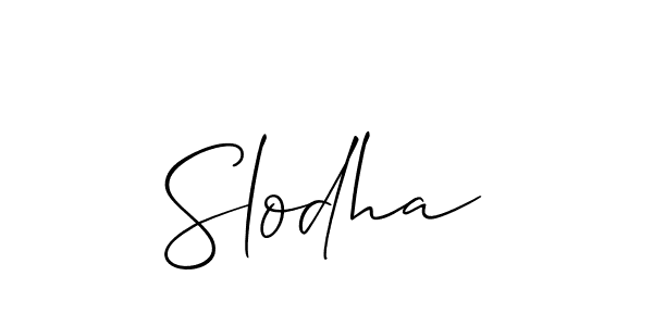 if you are searching for the best signature style for your name Slodha. so please give up your signature search. here we have designed multiple signature styles  using Allison_Script. Slodha signature style 2 images and pictures png