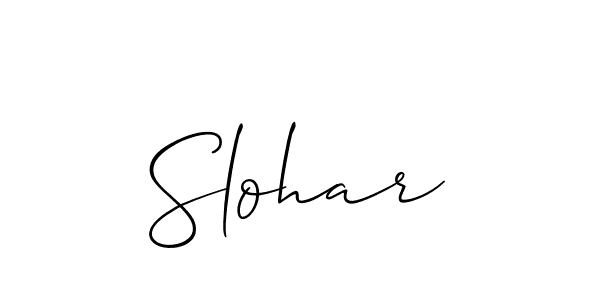 How to make Slohar signature? Allison_Script is a professional autograph style. Create handwritten signature for Slohar name. Slohar signature style 2 images and pictures png