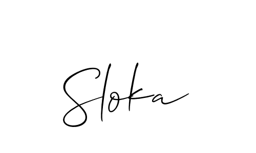 How to make Sloka name signature. Use Allison_Script style for creating short signs online. This is the latest handwritten sign. Sloka signature style 2 images and pictures png