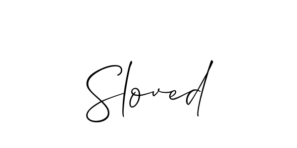 Allison_Script is a professional signature style that is perfect for those who want to add a touch of class to their signature. It is also a great choice for those who want to make their signature more unique. Get Sloved name to fancy signature for free. Sloved signature style 2 images and pictures png