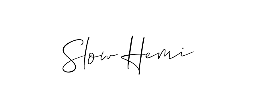 How to Draw Slow Hemi signature style? Allison_Script is a latest design signature styles for name Slow Hemi. Slow Hemi signature style 2 images and pictures png