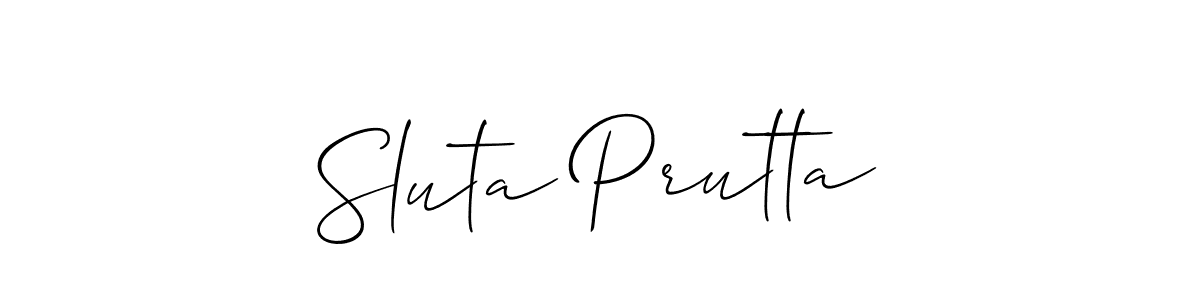 Make a short Sluta Prutta signature style. Manage your documents anywhere anytime using Allison_Script. Create and add eSignatures, submit forms, share and send files easily. Sluta Prutta signature style 2 images and pictures png