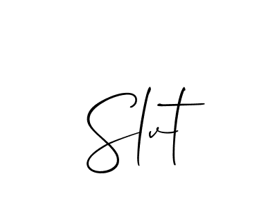 Use a signature maker to create a handwritten signature online. With this signature software, you can design (Allison_Script) your own signature for name Slvt. Slvt signature style 2 images and pictures png