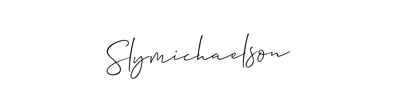 Make a beautiful signature design for name Slymichaelson. With this signature (Allison_Script) style, you can create a handwritten signature for free. Slymichaelson signature style 2 images and pictures png