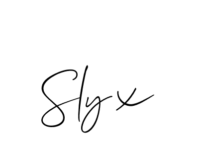 Slyx stylish signature style. Best Handwritten Sign (Allison_Script) for my name. Handwritten Signature Collection Ideas for my name Slyx. Slyx signature style 2 images and pictures png