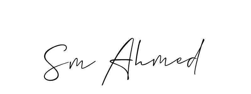 Similarly Allison_Script is the best handwritten signature design. Signature creator online .You can use it as an online autograph creator for name Sm Ahmed. Sm Ahmed signature style 2 images and pictures png