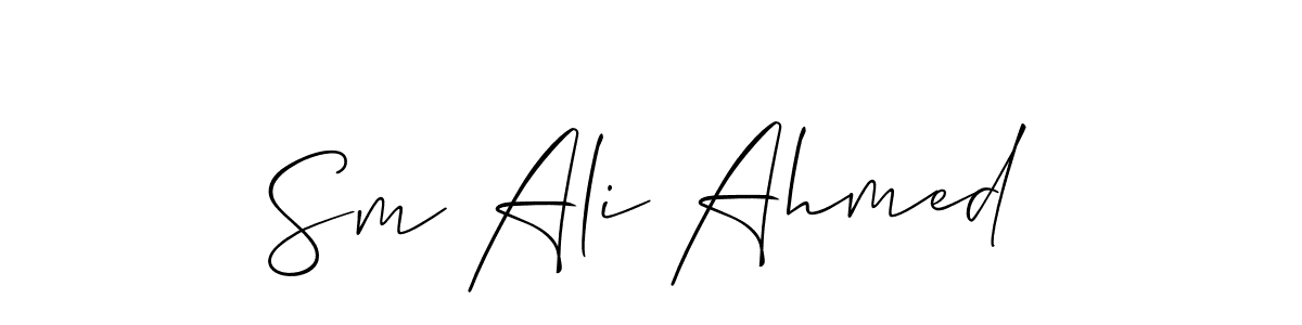 Use a signature maker to create a handwritten signature online. With this signature software, you can design (Allison_Script) your own signature for name Sm Ali Ahmed. Sm Ali Ahmed signature style 2 images and pictures png