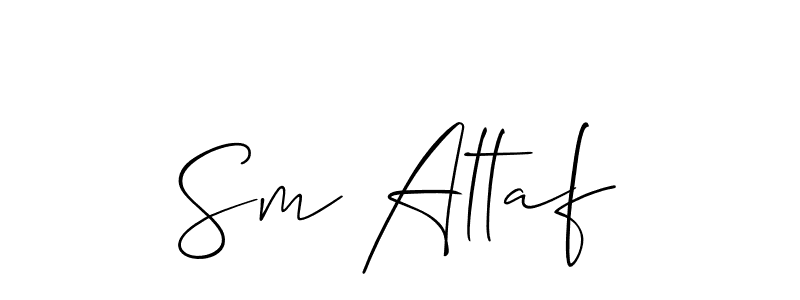 Also You can easily find your signature by using the search form. We will create Sm Altaf name handwritten signature images for you free of cost using Allison_Script sign style. Sm Altaf signature style 2 images and pictures png