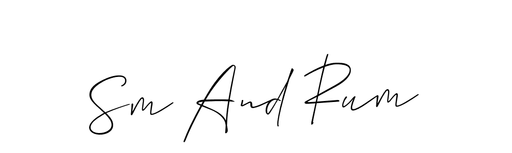 Similarly Allison_Script is the best handwritten signature design. Signature creator online .You can use it as an online autograph creator for name Sm And Rum. Sm And Rum signature style 2 images and pictures png