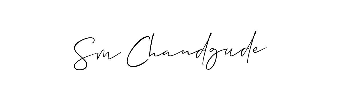 Make a short Sm Chandgude signature style. Manage your documents anywhere anytime using Allison_Script. Create and add eSignatures, submit forms, share and send files easily. Sm Chandgude signature style 2 images and pictures png