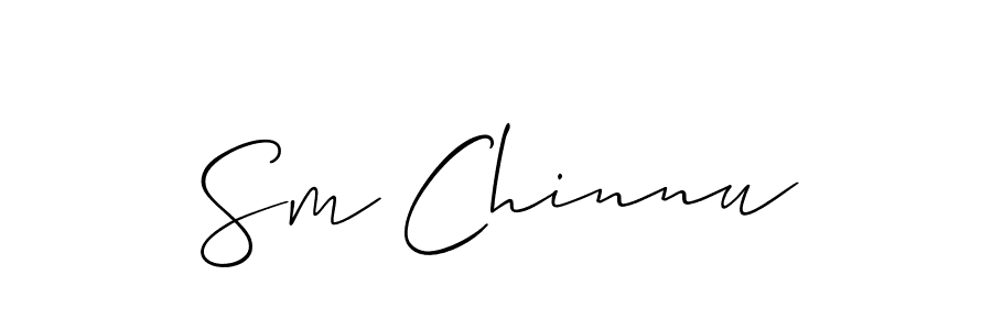 Make a short Sm Chinnu signature style. Manage your documents anywhere anytime using Allison_Script. Create and add eSignatures, submit forms, share and send files easily. Sm Chinnu signature style 2 images and pictures png