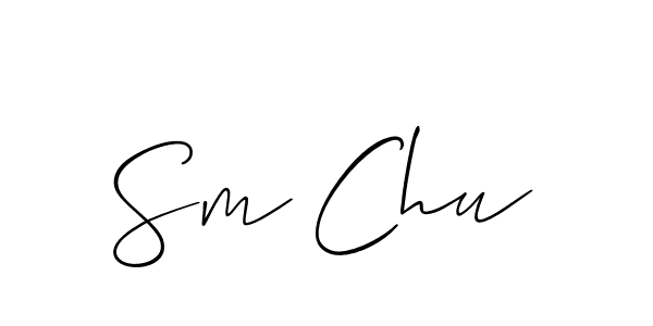 The best way (Allison_Script) to make a short signature is to pick only two or three words in your name. The name Sm Chu include a total of six letters. For converting this name. Sm Chu signature style 2 images and pictures png