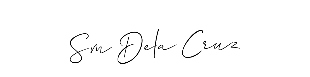 Use a signature maker to create a handwritten signature online. With this signature software, you can design (Allison_Script) your own signature for name Sm Dela Cruz. Sm Dela Cruz signature style 2 images and pictures png