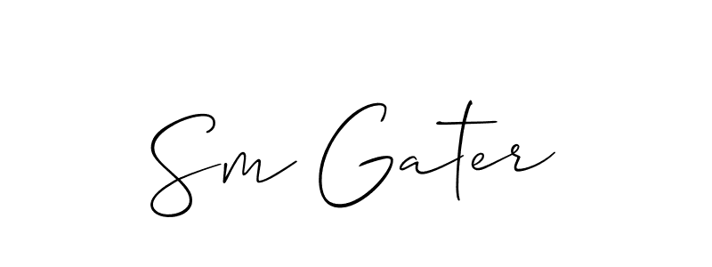 Make a beautiful signature design for name Sm Gater. With this signature (Allison_Script) style, you can create a handwritten signature for free. Sm Gater signature style 2 images and pictures png