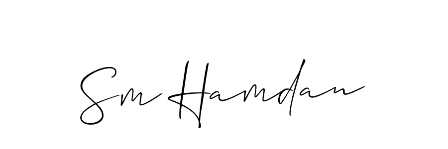 How to make Sm Hamdan name signature. Use Allison_Script style for creating short signs online. This is the latest handwritten sign. Sm Hamdan signature style 2 images and pictures png