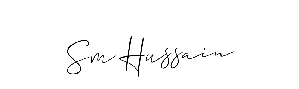 How to make Sm Hussain name signature. Use Allison_Script style for creating short signs online. This is the latest handwritten sign. Sm Hussain signature style 2 images and pictures png