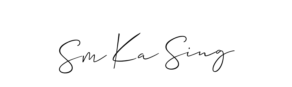 Also we have Sm Ka Sing name is the best signature style. Create professional handwritten signature collection using Allison_Script autograph style. Sm Ka Sing signature style 2 images and pictures png