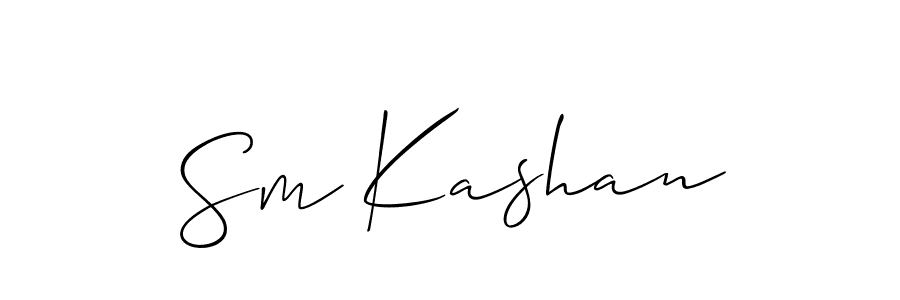 How to make Sm Kashan name signature. Use Allison_Script style for creating short signs online. This is the latest handwritten sign. Sm Kashan signature style 2 images and pictures png