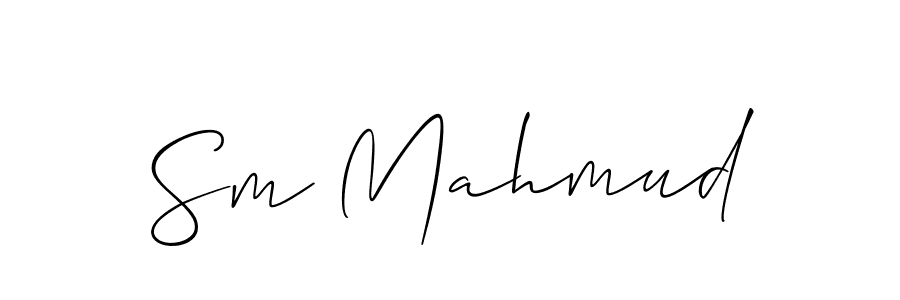 Also You can easily find your signature by using the search form. We will create Sm Mahmud name handwritten signature images for you free of cost using Allison_Script sign style. Sm Mahmud signature style 2 images and pictures png