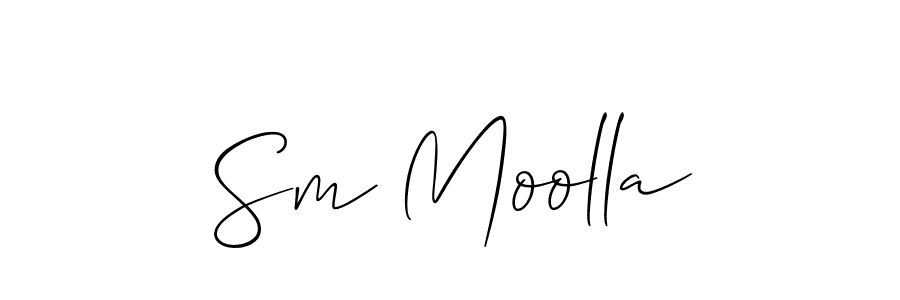 The best way (Allison_Script) to make a short signature is to pick only two or three words in your name. The name Sm Moolla include a total of six letters. For converting this name. Sm Moolla signature style 2 images and pictures png