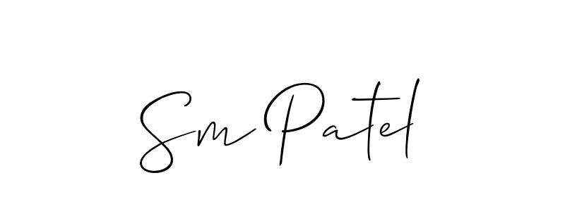 How to make Sm Patel name signature. Use Allison_Script style for creating short signs online. This is the latest handwritten sign. Sm Patel signature style 2 images and pictures png