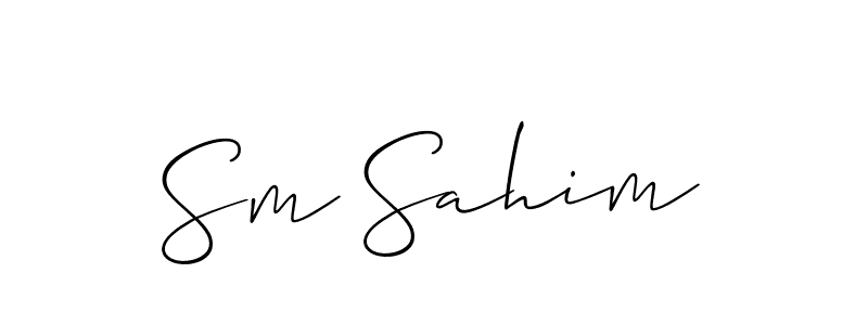 Sm Sahim stylish signature style. Best Handwritten Sign (Allison_Script) for my name. Handwritten Signature Collection Ideas for my name Sm Sahim. Sm Sahim signature style 2 images and pictures png