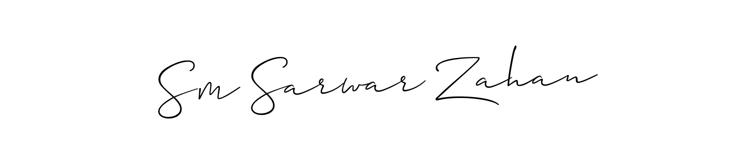 How to make Sm Sarwar Zahan name signature. Use Allison_Script style for creating short signs online. This is the latest handwritten sign. Sm Sarwar Zahan signature style 2 images and pictures png