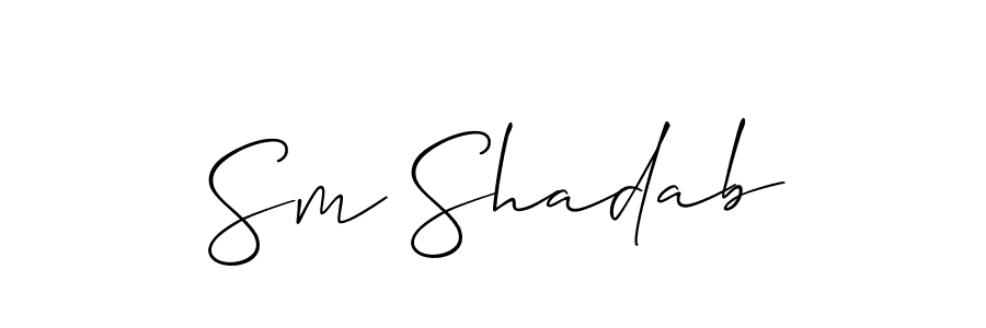 Also You can easily find your signature by using the search form. We will create Sm Shadab name handwritten signature images for you free of cost using Allison_Script sign style. Sm Shadab signature style 2 images and pictures png