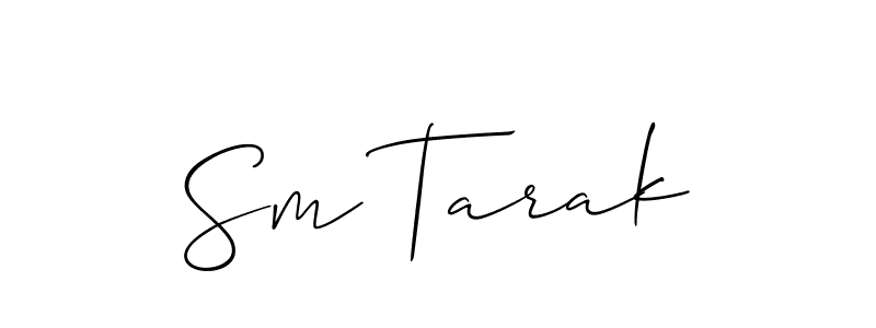 How to make Sm Tarak name signature. Use Allison_Script style for creating short signs online. This is the latest handwritten sign. Sm Tarak signature style 2 images and pictures png