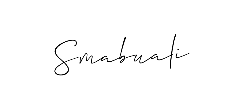 Use a signature maker to create a handwritten signature online. With this signature software, you can design (Allison_Script) your own signature for name Smabuali. Smabuali signature style 2 images and pictures png