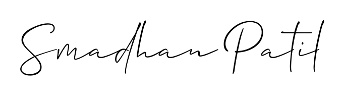 Looking for an artistic signature for Smadhan Patil? The Allison_Script calligraphy style gives a sophisticated flow suitable for business cards and emails. Smadhan Patil signature style 2 images and pictures png