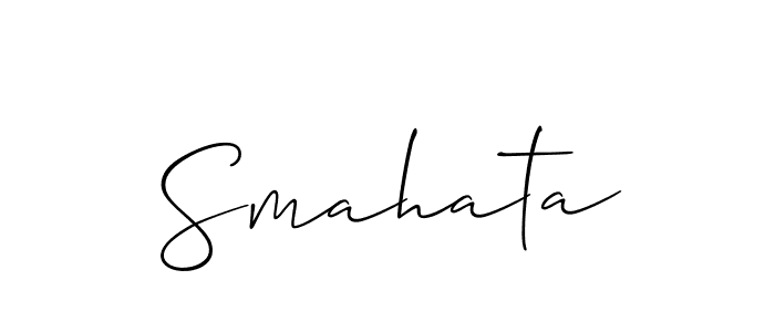 How to Draw Smahata signature style? Allison_Script is a latest design signature styles for name Smahata. Smahata signature style 2 images and pictures png
