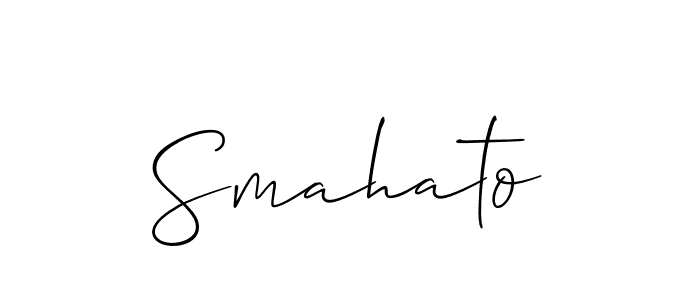 Design your own signature with our free online signature maker. With this signature software, you can create a handwritten (Allison_Script) signature for name Smahato. Smahato signature style 2 images and pictures png