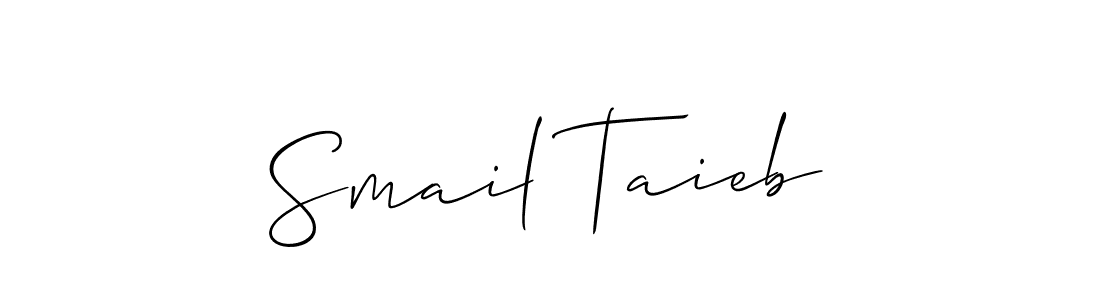 Create a beautiful signature design for name Smail Taieb. With this signature (Allison_Script) fonts, you can make a handwritten signature for free. Smail Taieb signature style 2 images and pictures png
