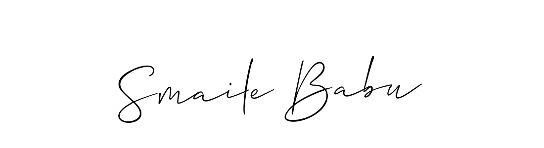 Design your own signature with our free online signature maker. With this signature software, you can create a handwritten (Allison_Script) signature for name Smaile Babu. Smaile Babu signature style 2 images and pictures png