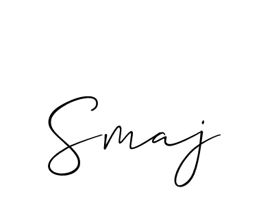 Make a beautiful signature design for name Smaj. With this signature (Allison_Script) style, you can create a handwritten signature for free. Smaj signature style 2 images and pictures png