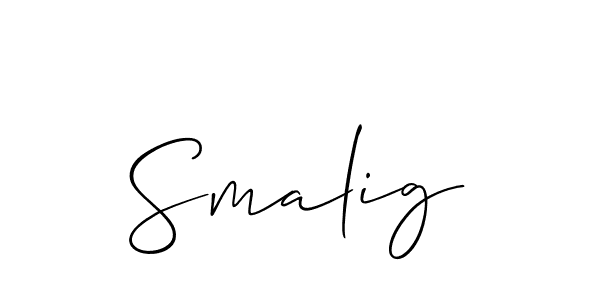 Make a beautiful signature design for name Smalig. With this signature (Allison_Script) style, you can create a handwritten signature for free. Smalig signature style 2 images and pictures png