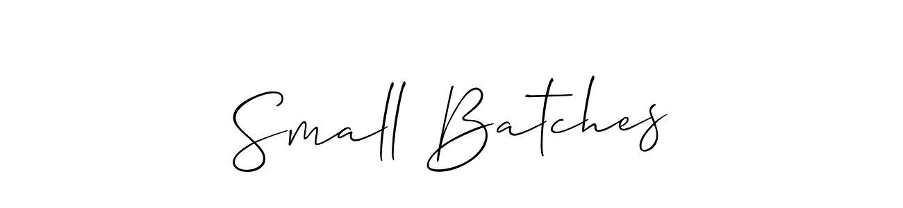 The best way (Allison_Script) to make a short signature is to pick only two or three words in your name. The name Small Batches include a total of six letters. For converting this name. Small Batches signature style 2 images and pictures png