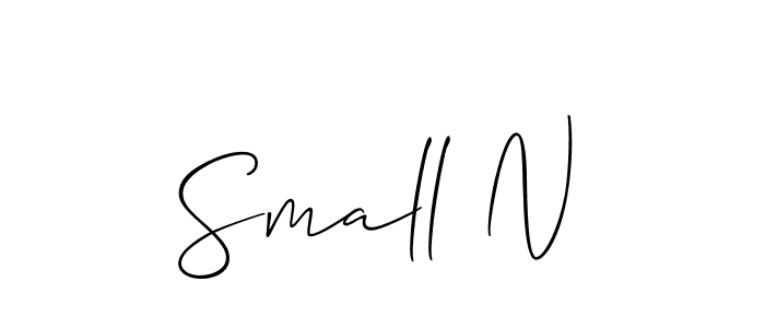 Allison_Script is a professional signature style that is perfect for those who want to add a touch of class to their signature. It is also a great choice for those who want to make their signature more unique. Get Small N name to fancy signature for free. Small N signature style 2 images and pictures png