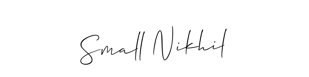 How to Draw Small Nikhil signature style? Allison_Script is a latest design signature styles for name Small Nikhil. Small Nikhil signature style 2 images and pictures png