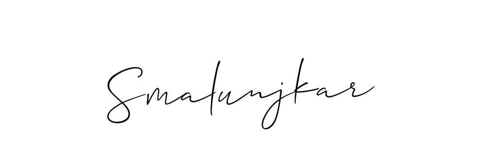 Also You can easily find your signature by using the search form. We will create Smalunjkar name handwritten signature images for you free of cost using Allison_Script sign style. Smalunjkar signature style 2 images and pictures png